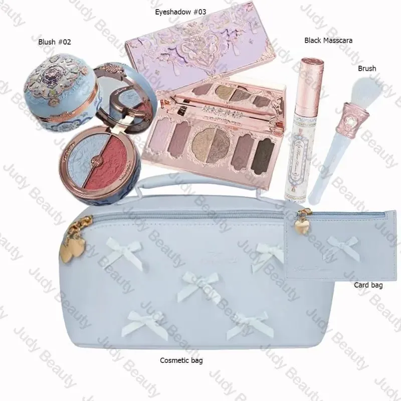 Makeup Flower Knows Set Shell Pearl Series Six Color Eyeshadow Palette Ανάγλυφο Blusher Shine Κιτ κραγιόν με τσάντα όλα μέσα