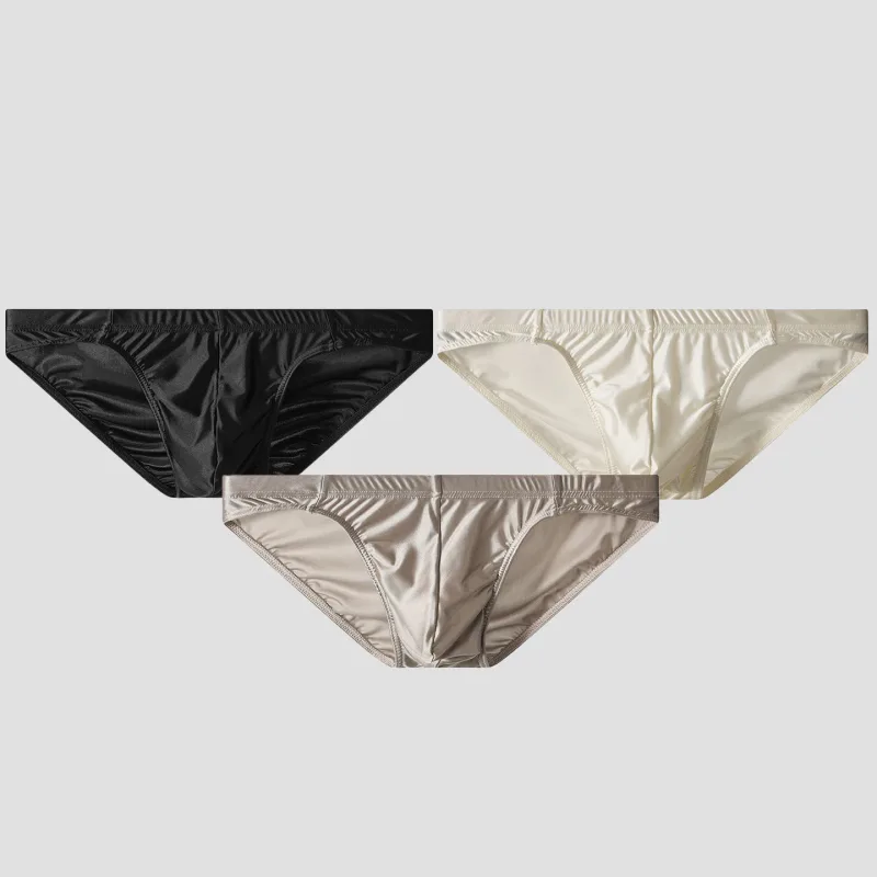 Luxury Satin-like Men Underwear Ice Silk Thin Smooth Briefs Sexy Breathable Underpants U Bulge Pouch Quick Drying Panties Cuecas — image 18