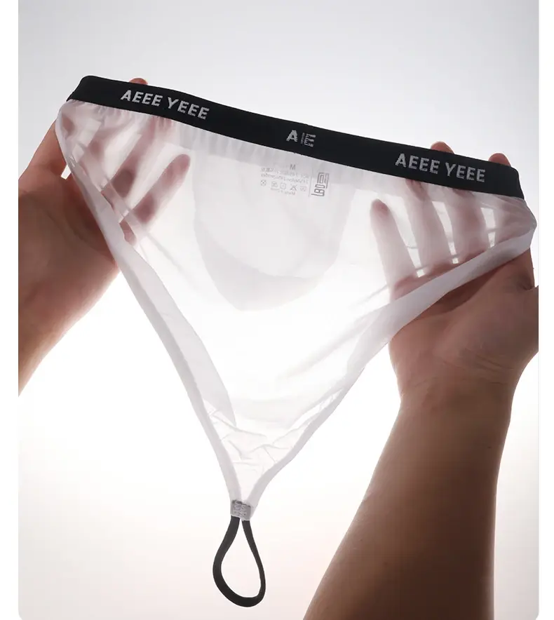 Men's Underwear Ultra-Thin Ice Silk Transparent Briefs Low-Rise U-Shaped Pouch with Separate Design — image 2