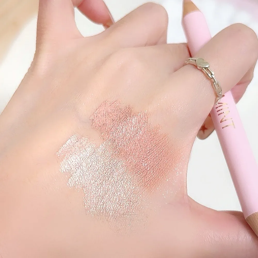 Με διπλό άκρο Ξαπλωμένο Μεταξοσκώληκα Stick Shimmer Pearlescent Eye Brightener Στυλό Σαμπάνια Χρυσό Ροδάκινο Ροζ Φυσικό Καλλυντικό Μακιγιάζ ματιών — image 6