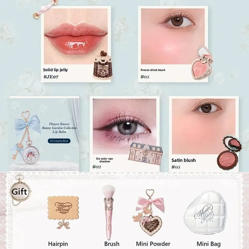 Flower Knows Makeup Set Midsummer Fairytales Flowerknows Foundation Little Angel Highlight Strawberry Rococo Lip Glaze 11pcs Kit — image 19