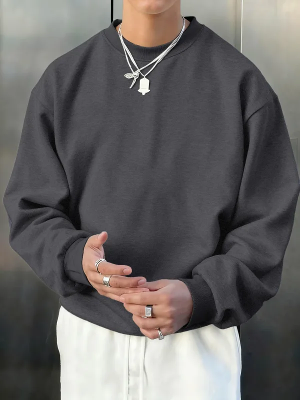 Pánský fleece podzimní top Street univerzální svetry Pohodlné základy Mikiny Sport Neformální Sportovní oblečení Denní měkké oblečení