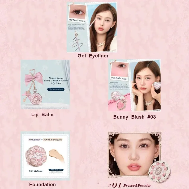 Flower Knows Makeup Kit Πλήρες επαγγελματικό σετ δώρου μακιγιάζ Mermaid Angel Highlight Swan Lipstick 5 τεμαχίων