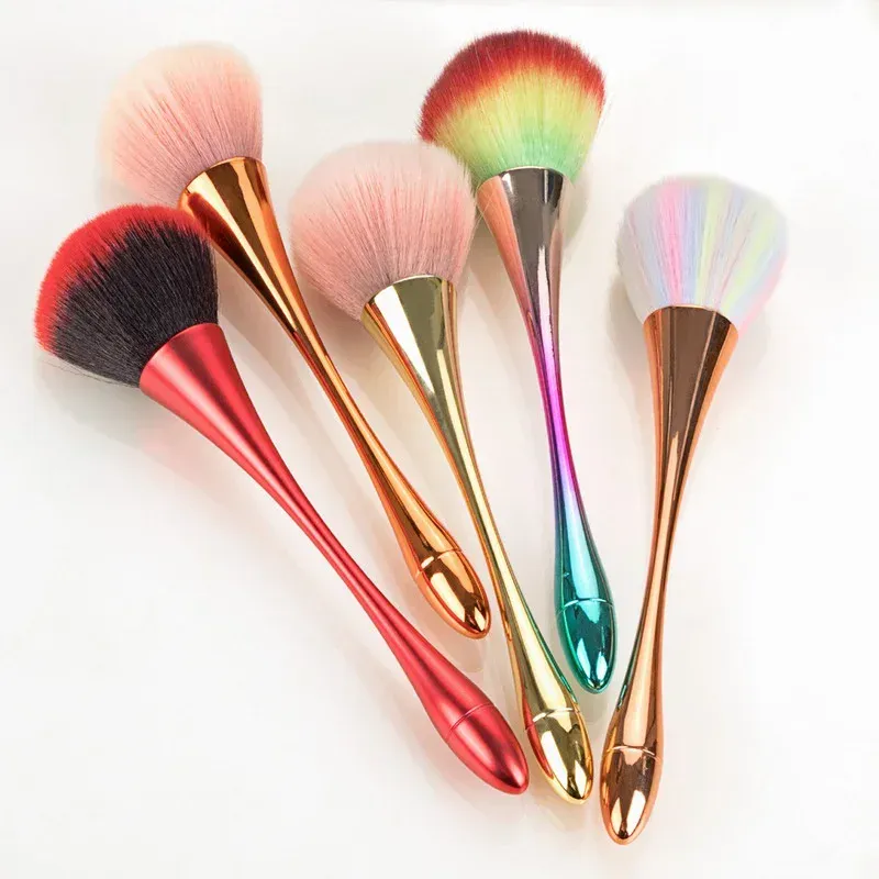 Pincéis de maquiagem profissional, pó de ouro rosado, blush, cabelo macio, limpador de pó grande para unhas, ferramenta de beleza cosmética para manicure — image 2