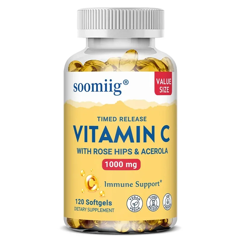 Vitamin C Capsules 1000mg - Immune Support Cellular Energy Production Improve Skin Brightening Skin Teeth & Heart Health