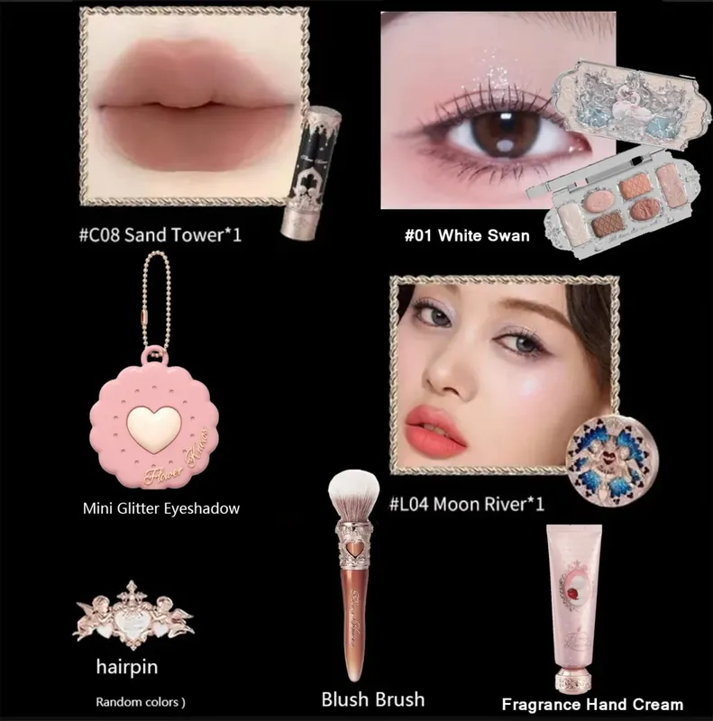 Συλλογή Flower Know Little Angel Κουτί δώρου Μακιγιάζ Eyeshadow Blush Cream Matte Lipstick Highlighter Full Kit All In One — image 17