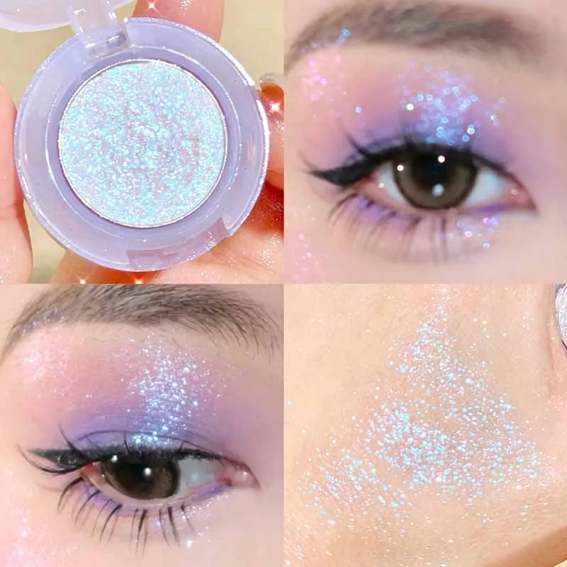 1 τμχ Μονόχρωμη High Gloss αδιάβροχη σκιά ματιών Peachy Pink μακράς διαρκείας μεταξένιο εύκολο στο χρώμα Diamond Shiny Eye Shadow Cosmetic
