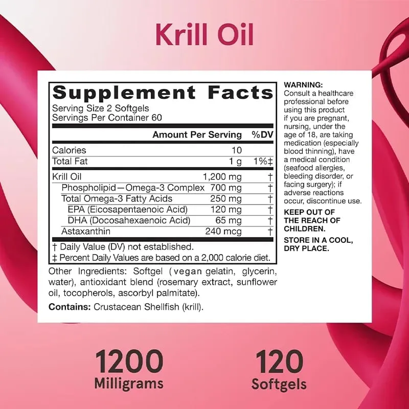 Έλαιο Krill – Σύμπλεγμα φωσφολιπιδίων Ωμέγα-3 με Ασταξανθίνη – Υποστηρίζει Διαχείριση Λιπιδίων Μεταβολισμός Υγεία εγκεφάλου και καρδιάς EPA/DHA — image 7
