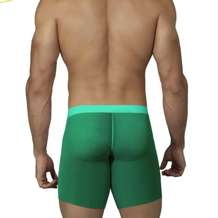 Biancheria intima da uomo ultrasottile da 0,01 mm Boxer lunghi Pantaloncini di raffreddamento in seta di ghiaccio trasparente Mutande fitness da palestra Slip a rete senza cuciture — image 9