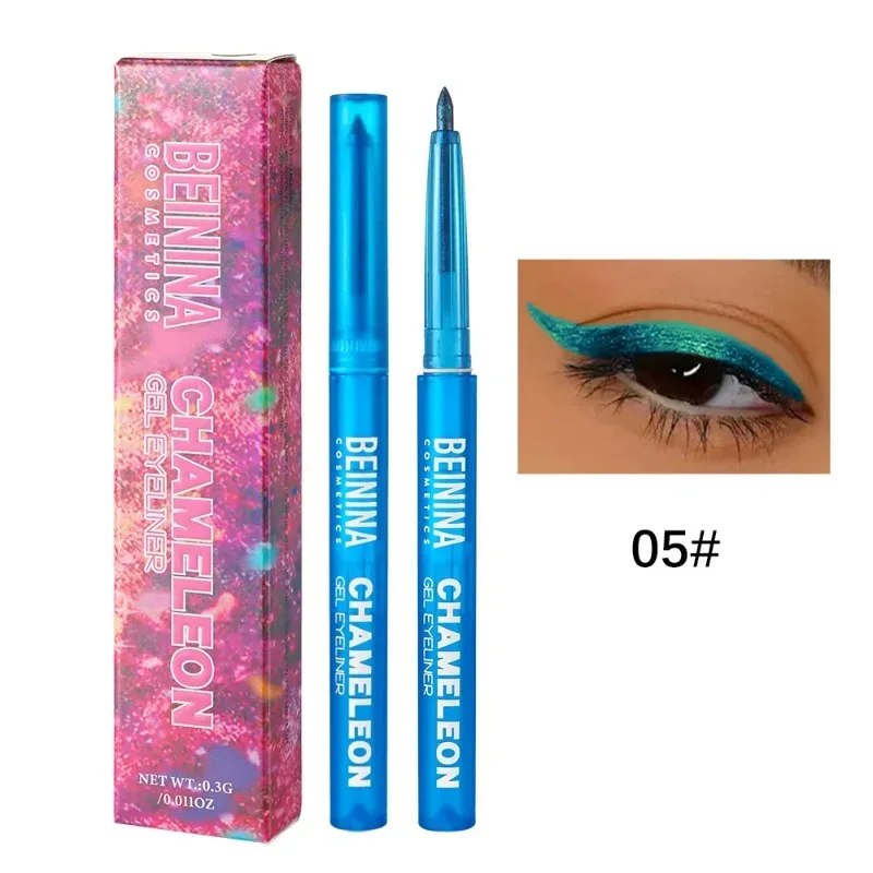 Γυαλιστερό Chameleon Yellow Eyeliner Gel Pen Μεταλλική σκιά ματιών Πολύχρωμο Liner ματιών Pearlescent Polarized Inner Eyes Pigment Μακιγιάζ — image 12