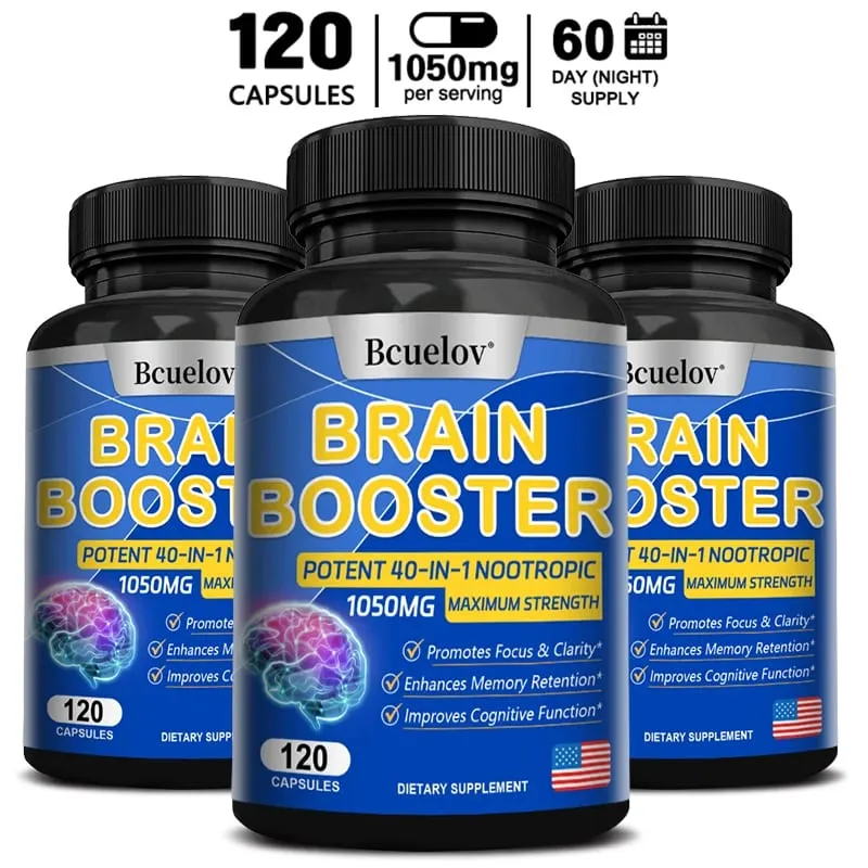 Κάψουλες Brain Nutrition - Συμπλήρωμα Διατροφής 40-σε-1 Ισχυρή φόρμουλα Vegan Non-GMO Υποστηρίζει την εστίαση και την υγεία του εγκεφάλου — image 11