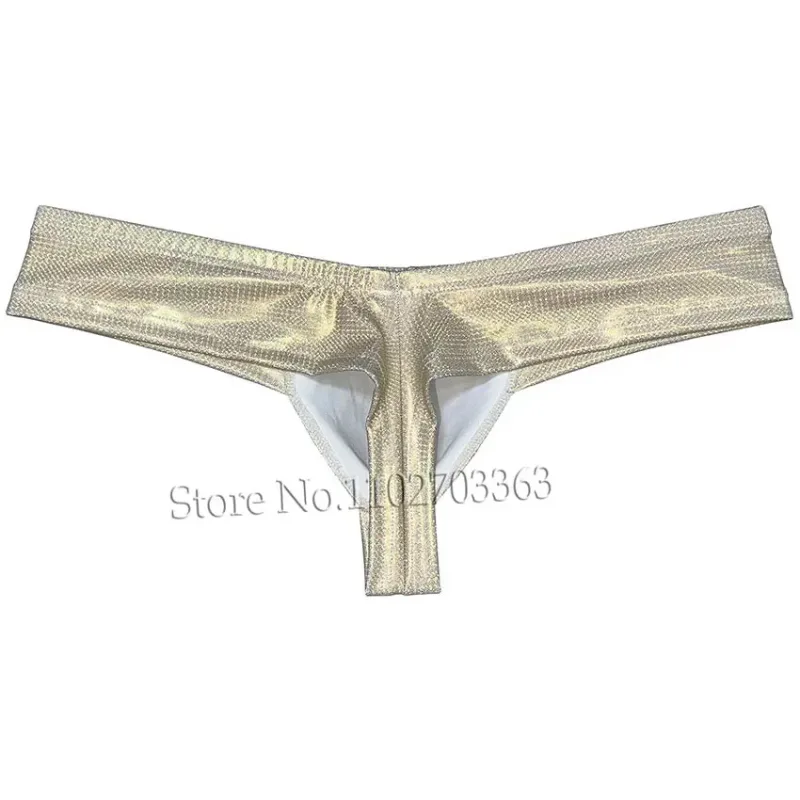 Cheeky Bikini Brief Men's Underwear Thong Contour Pouch Tangas Male Lingerie Bikini Briefs Beach Micro Underpants Soft Wet Look — image 24
