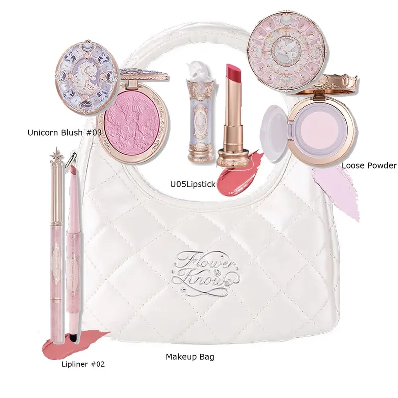 Flower Knows Σετ Μακιγιάζ Κουτί Full Swan Bear Garden Collection Ανάγλυφο Blush Shine Kit Lipstick Foundation All in Maquiagem Kit