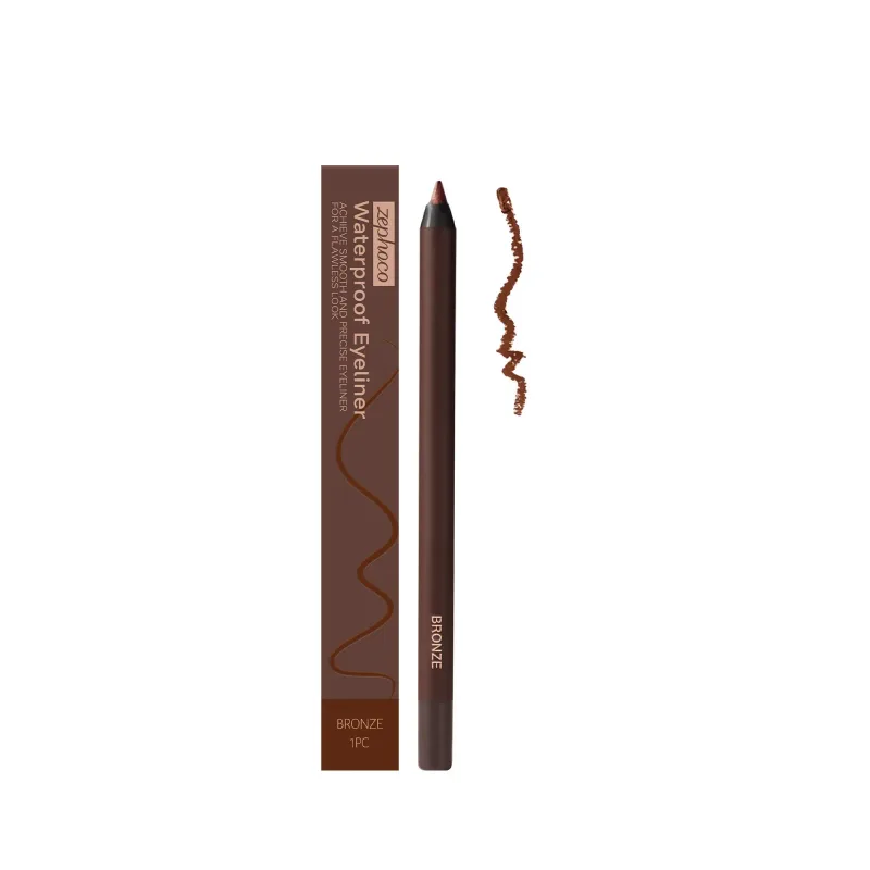 Αδιάβροχο eyeliner Καφέ απαλό ματ λάινερ ματιών μακράς διαρκείας χωρίς μουτζούρες με μολύβι φρυδιών πανκ μακιγιάζ ματιών