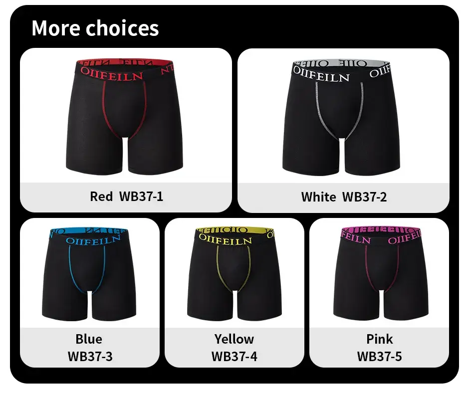 10 Piece Set Of Men's Black Classic Elastic Long Underwear Quick Drying Comfortable Sports Youth Trend Flat Corner Pants — image 2