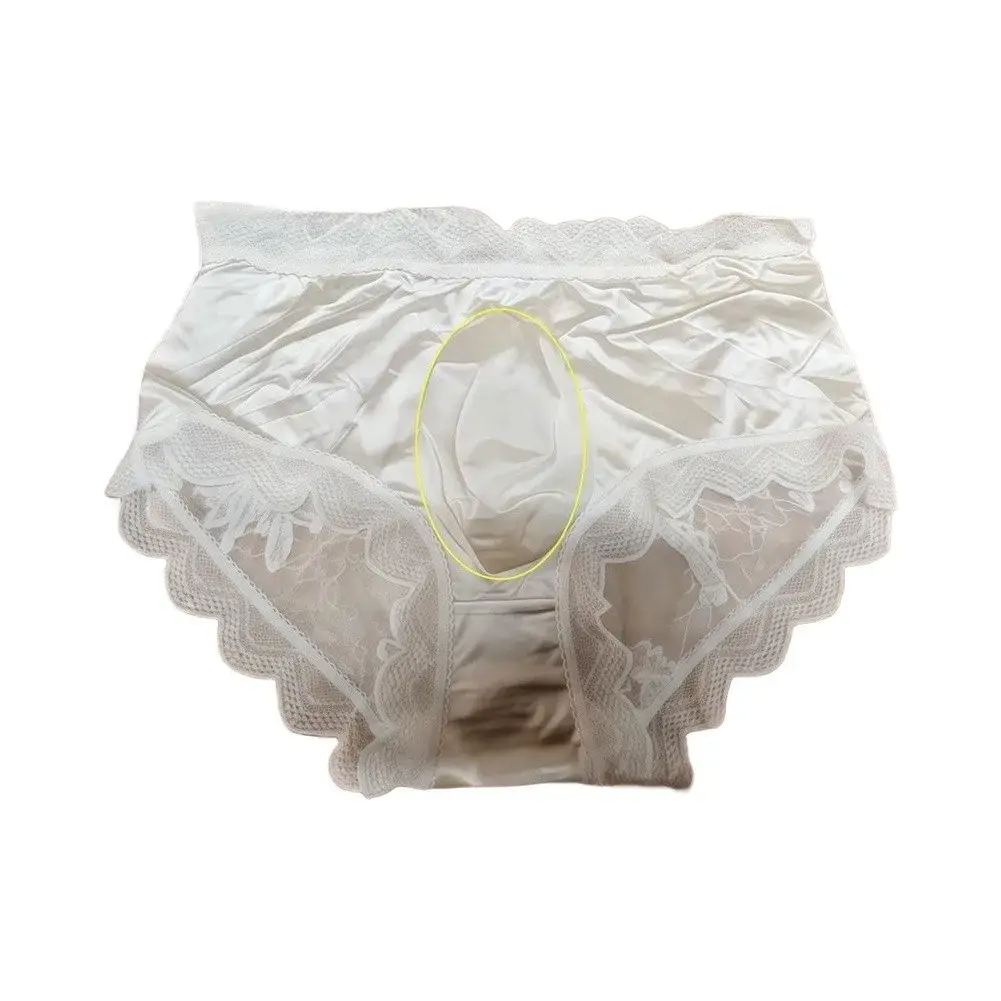 Men Satin Embroidery Floral Lace IceSilk Briefs Underwear 3D Bulge Pouch Panties Ice Silk Soft Quick Dry Breathable Sexy Panties — image 2