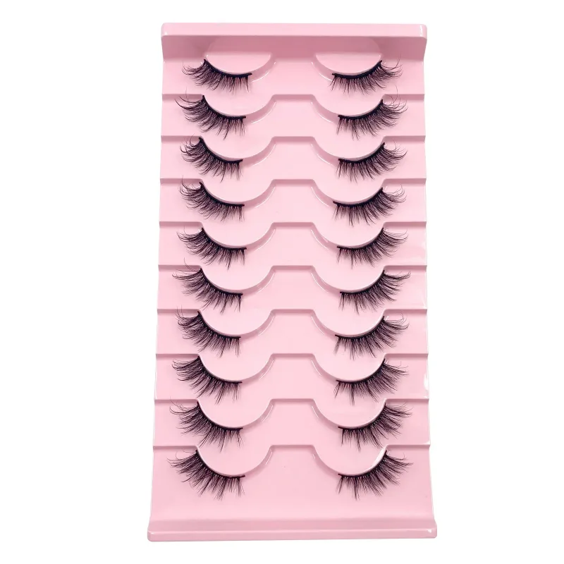 Τρισδιάστατες βλεφαρίδες Cat Eye Half Lashes 10 Pairs Half Lashes Natural Clear Stem False eyelash Extension Makeup Faux Cils maquiag — image 16