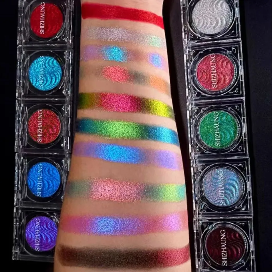 Chameleon Eyeshadow Powder Μονόχρωμη Matte Shimmer Metallic Glitter Gothic High Gloss High Colors Fine Flash που διαρκεί Μακιγιάζ ματιών — image 3
