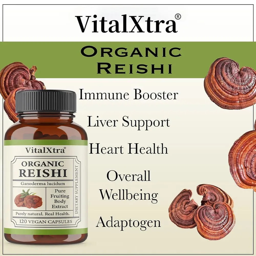 Reishi Mushroom Capsules 1000mg Ganoderma Lucidum Υποστηρίζει την χαλάρωση του ανοσοποιητικού υγείας τον ύπνο και τη φυσική ενέργεια Vegan μη ΓΤΟ — image 5