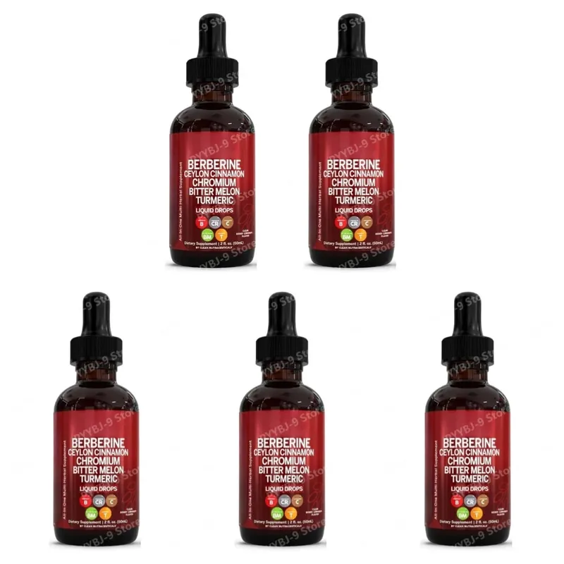 Berberine Chromium Turmeric Ginseng Liquid Drops 60ml Βιολογικό Συμπλήρωμα Βοτάνων Καθημερινή Υποστήριξη Ισορροπίας Ευεξίας για Ενήλικες — image 11