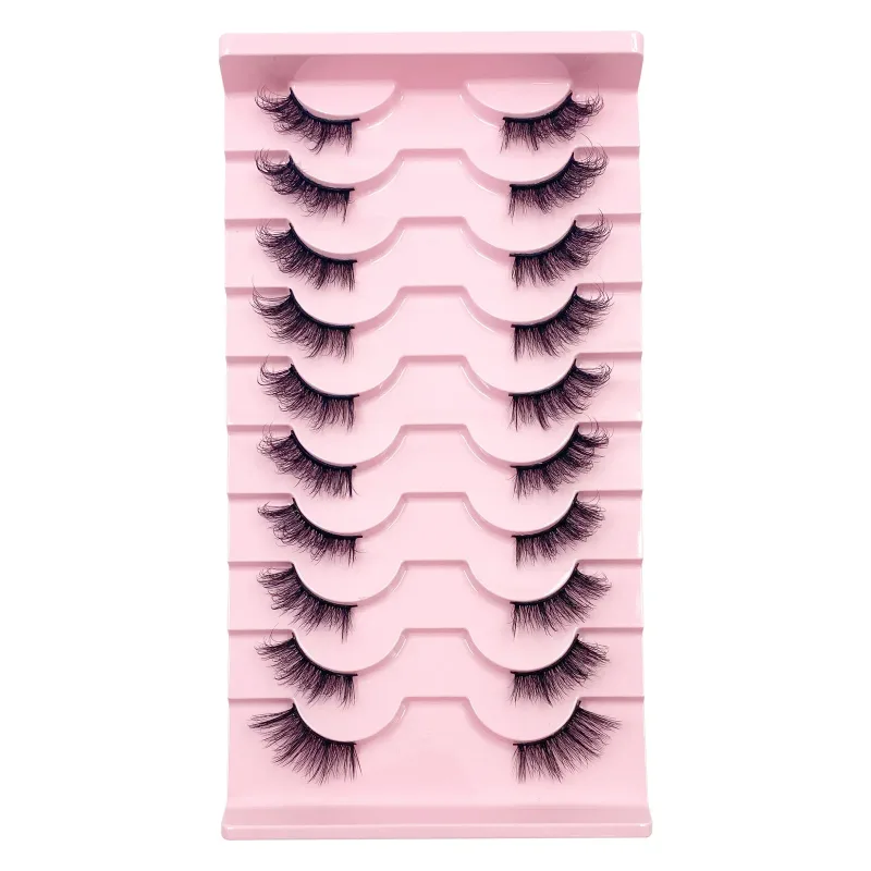 Τρισδιάστατες βλεφαρίδες Cat Eye Half Lashes 10 Pairs Half Lashes Natural Clear Stem False eyelash Extension Makeup Faux Cils maquiag — image 17