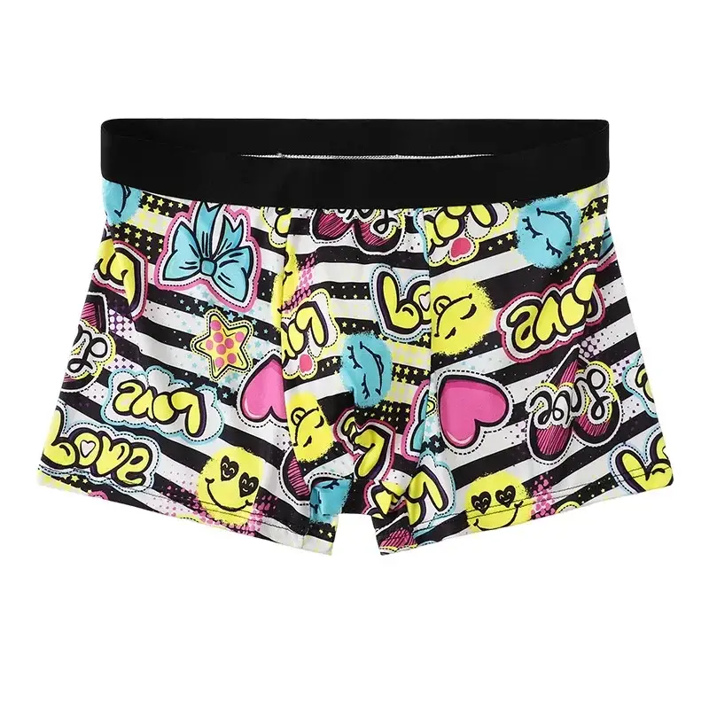 5PCS Random Men's Breathable Boxer Underwear with Colorful Graffiti Patterns Elastic Waistband Trendy and Fashionable Underwear — image 12
