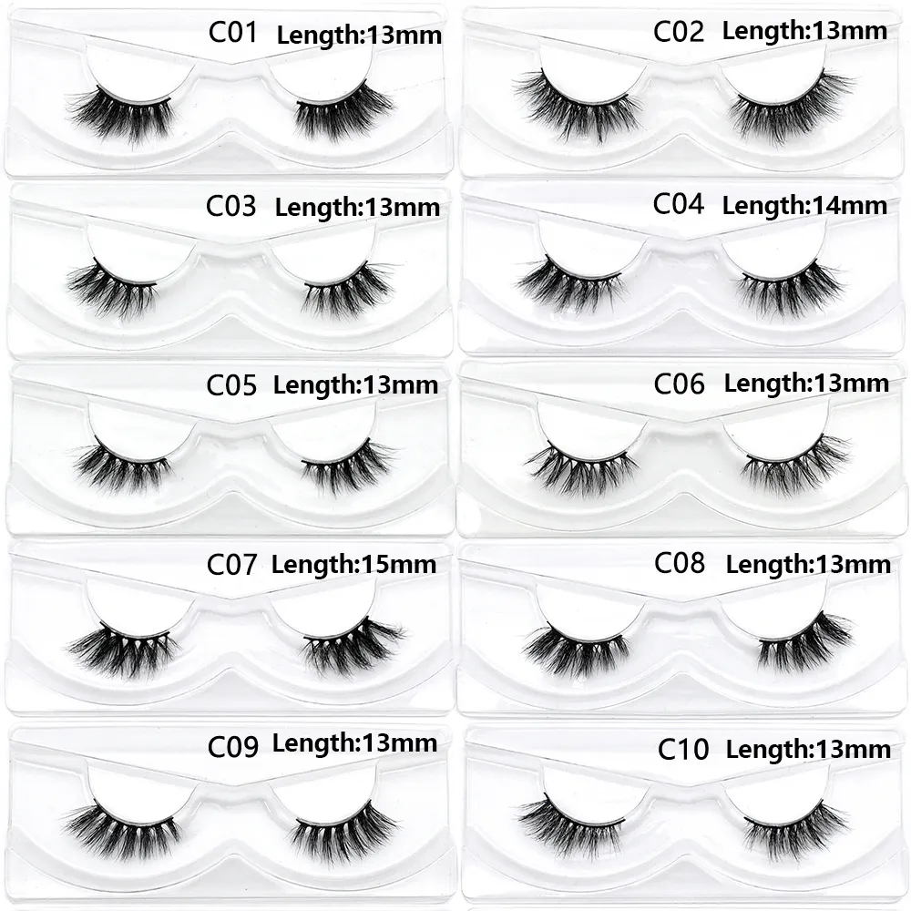Μαζικά είδη 10/30/60/100 Pairs Mink Half Lashes Natural Long Fluffy Wispy Half False Lashes Extension Ελαφρύ κοντές βλεφαρίδες — image 6
