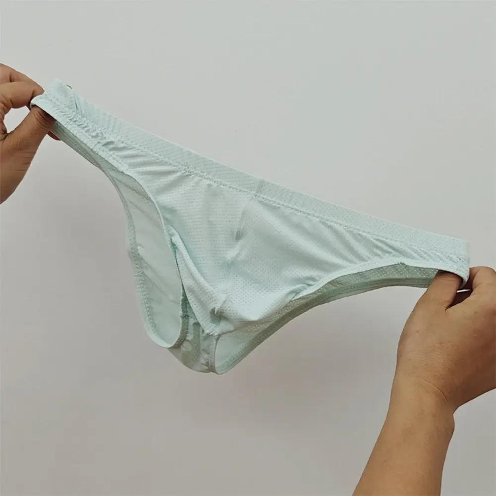 Sexy Skin Color Men Low Waist Mesh Breathable Jockstrap Pouch Half Hip Underwear Briefs Daily Fashion Panties — image 3