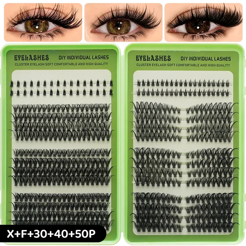 DIY Manga Spiky Cluster Lash Extensions Natural Mega Volume Individual Pre-cut Segmented Vlash for At-home Eye Makeup