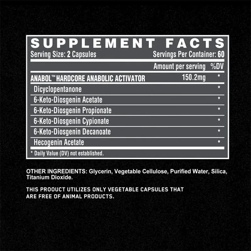 Anabol Hardcore - Make Your Muscles Bigger Stronger Harder & Denser Promote Muscle Growth Increase Strength and Endurance
