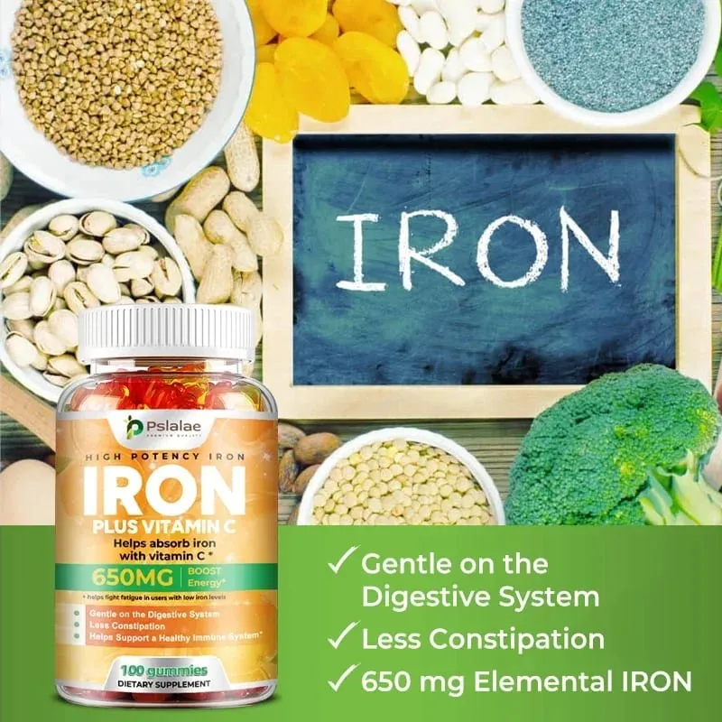 Iron Gummies 650 Mg - Προωθεί την παραγωγή ερυθρών αιμοσφαιρίων Ανακουφίζει από την κούραση Απορροφά απαλά το σίδηρο και βελτιώνει την ενέργεια — image 5