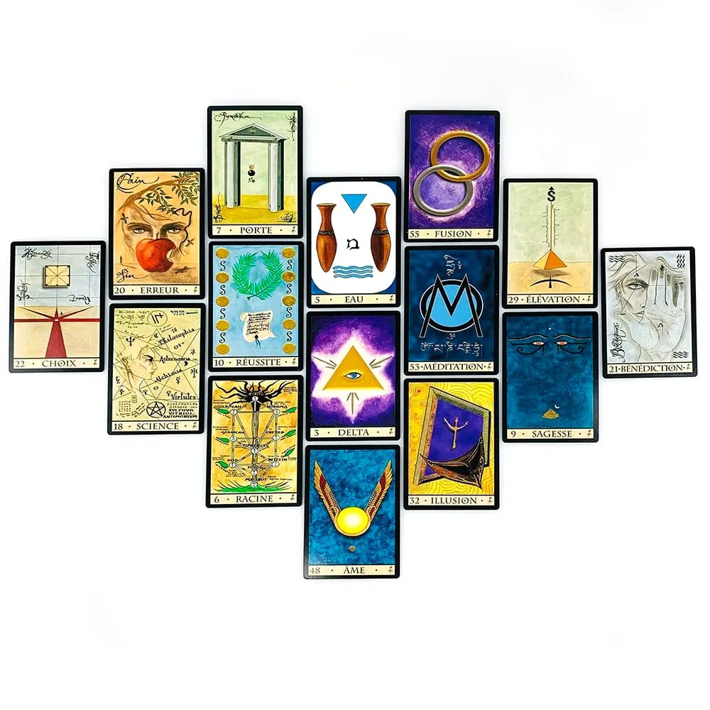 Oracle De La Triade קלפי אורקל בגרסה צרפתית חיזוי רוחני כרטיסי אורקל עם ספר הדרכה קלפי קריאה אזוטריים מיסטיים