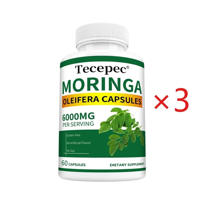 Βιολογικές Κάψουλες Moringa 6000mg Αντιοξειδωτικό Ενισχύει την Ενέργεια και τον Μεταβολισμό Υποστήριξη Ανοσοποιητικού Πεπτικού Υγεία Εγκεφάλου και Καρδιάς — image 10