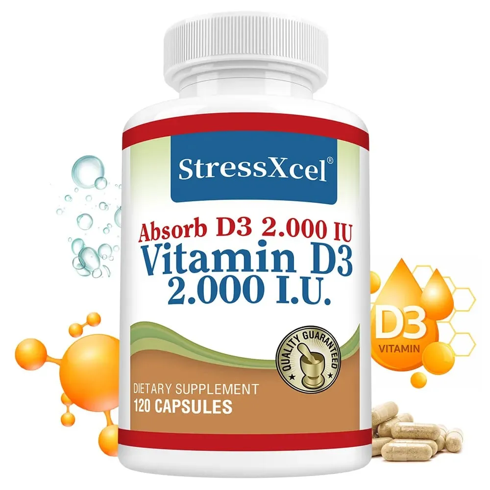 High Potency Vitamin D3 2000IU Capsules Immune Support Bone Health Muscle Function Whole-Body Wellness Non-GMO Gluten Free — image 2