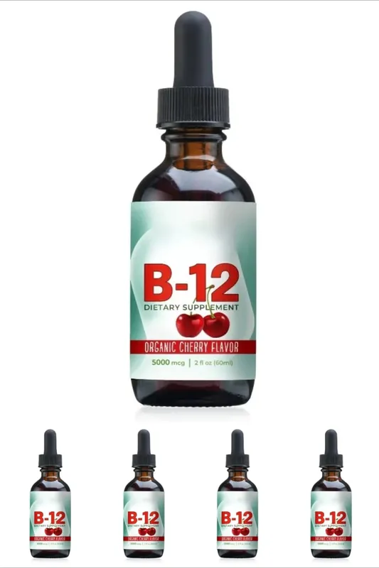Βιταμίνη B12 Methylcobalamin Liquid Drops 5000 mcg Cherry Flavor 2 Fl Oz 60 Servings Συμπλήρωμα Vegan χωρίς ζάχαρη καθημερινά — image 11