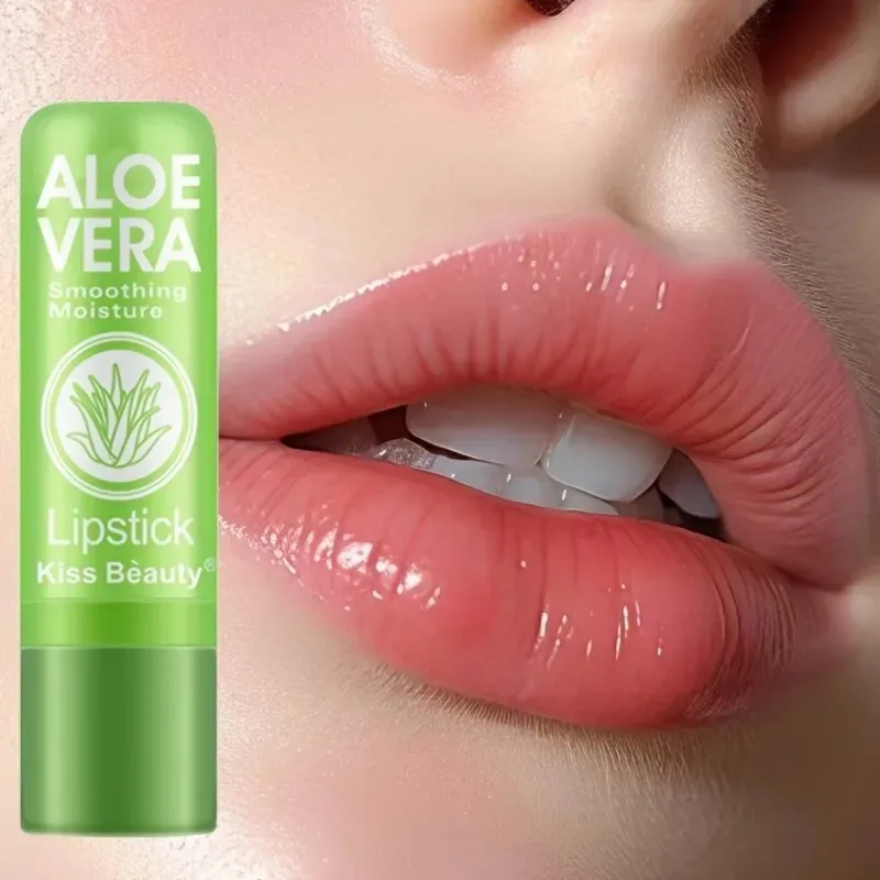 Aloe Vera Ενυδατικό κραγιόν Φυσικό Χρώμα Διαρκούς Θερμοκρασίας που αλλάζει Χρώμα Βάλσαμο χειλιών Ανθεκτικό στο ξεθώριασμα Θρεπτικό Μακιγιάζ Περιποίησης χειλιών — image 4