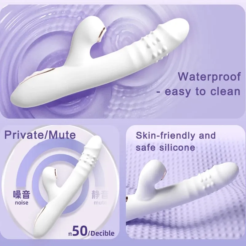 Dildo Sex Toys Vibrator Thrusting με πολλαπλές λειτουργίες δόνησης/ρουφήματος Πολυλειτουργικό αδιάβροχο ώθηση με γλείψιμο