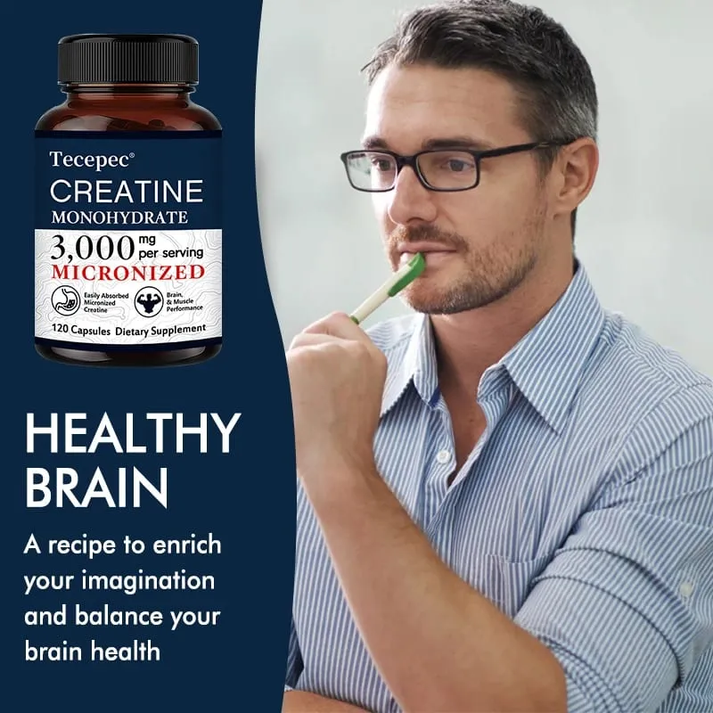 Creatine Monohydrate 3000 mg Capsules Supports Pre-Workout and Healthy Muscles Focus & Memory Easy to Absorb Easy to Swallow — image 5