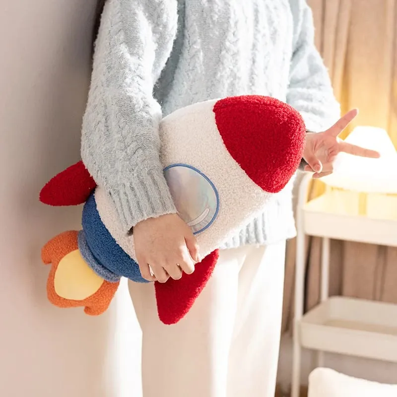 ZU Space Theme Party Home Decor Cute Astronauts UFO Rocket and Plane Plush Toys Boys Tent Room Throw Pillows