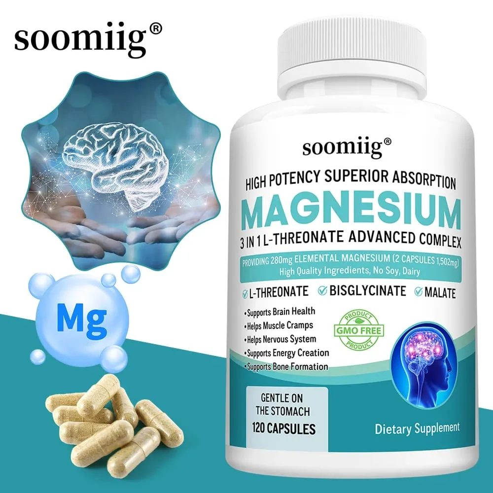 מגנזיום L-Threonate+Glycinate+Malate - משפר את איכות השינה תומך בזיכרון ובתפקוד קוגניטיבי מקדם את בריאות המוח