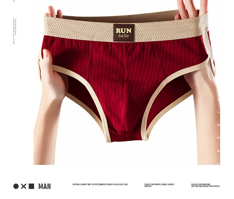 3PCS/Pack 100% Cotton Delicate Jacquard Men's Brief Antibacterial Breathable Crotch Men's Panties Soft Stretch Underwear for Man — image 7