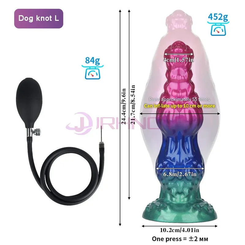 Consoladores anales con nudo de perro, tapón inflable para el trasero, máximo 11cm, tapón de dilatación anal enorme, Juguetes sexuales para mujeres y hombres, masaje de próstata con punto G BDSM — image 8