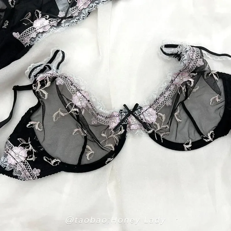 Κέντημα δαντέλα Push-Up Σετ σουτιέν Full Bust Petite Ρυθμιζόμενη Στήριξη Ανύψωσης Αντι-Χαλαρώματος Αναπνεύσιμα σέξι εσώρουχα για γυναίκες — image 6