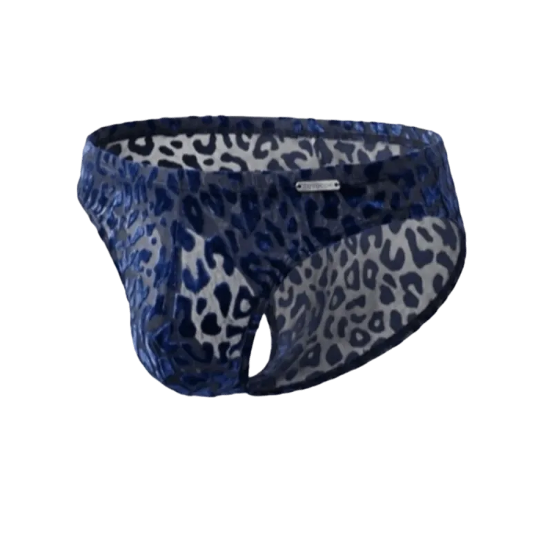 Quick Dry Ice Silk Men Briefs Lingerie Low Waist Sheer Underwear Convex Pouch Transparent Leopard Print Panties Male — image 19