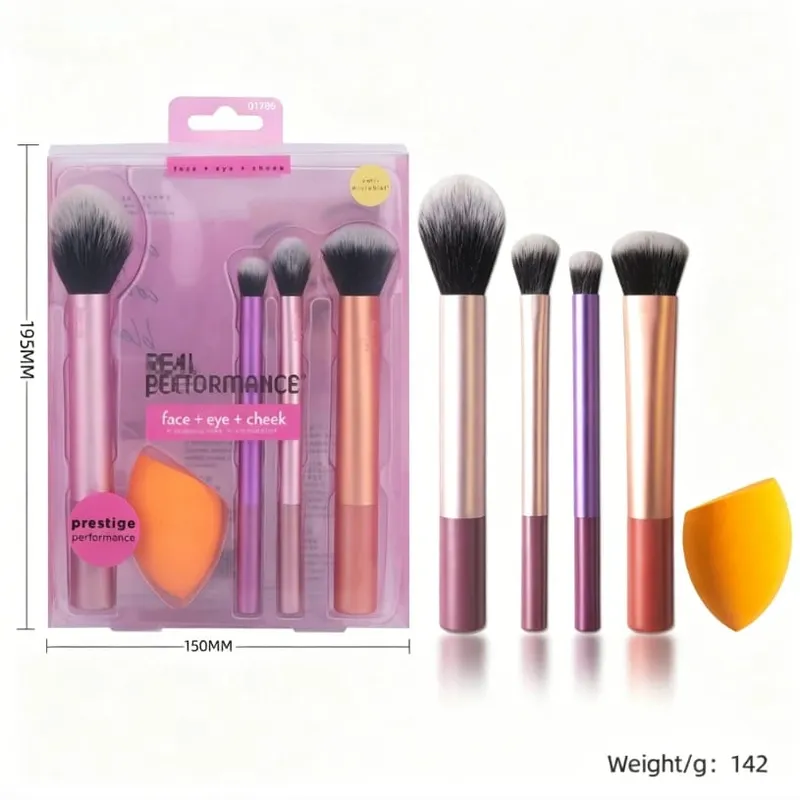 Kit de pincéis de maquiagem, 5 peças, cabelo sintético macio, pincéis de maquiagem, base, blush, sombra, ferramentas de maquiagem cosmética