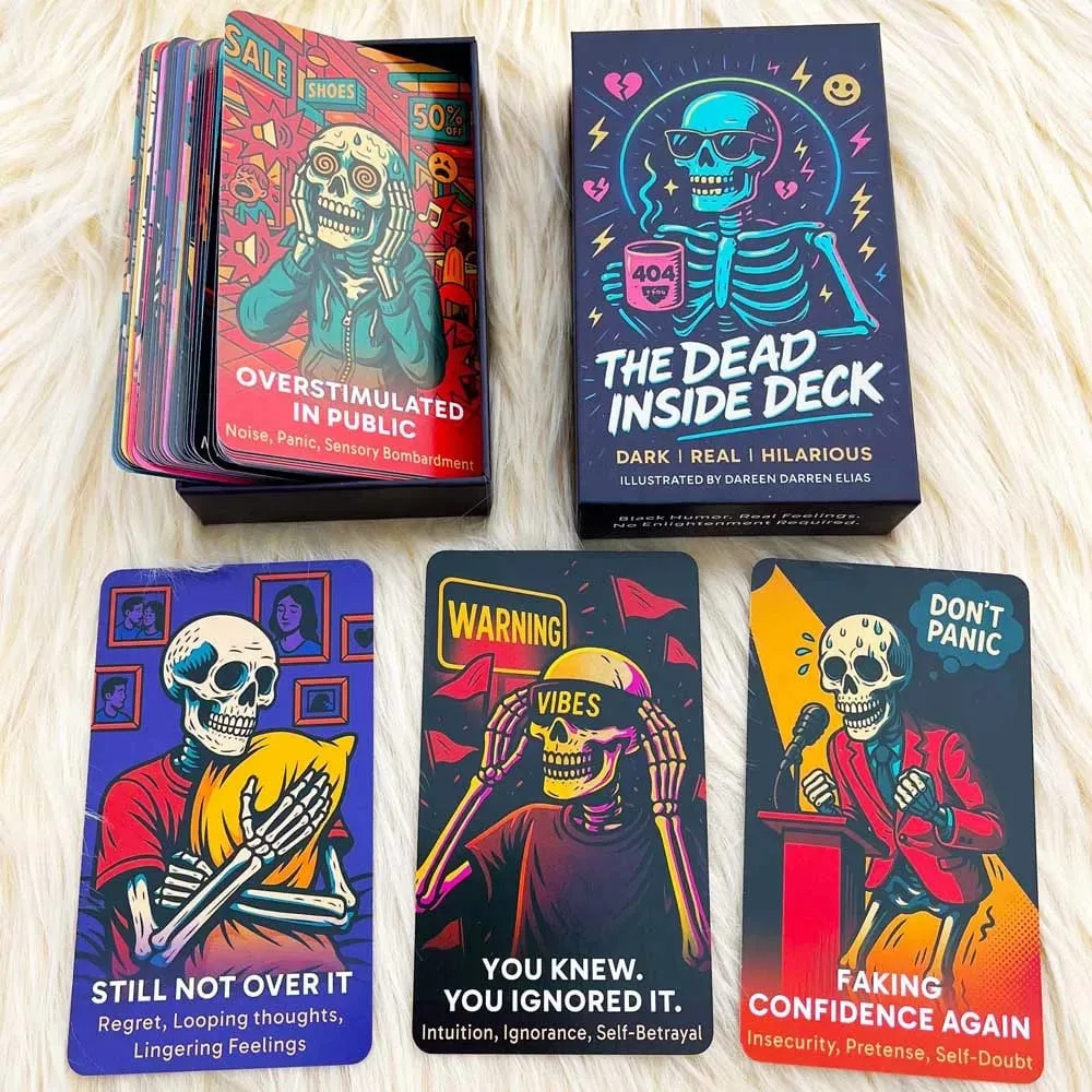 The Dead Inside Deck Κάρτες Ταρώ 54 Κάρτες 13x8 εκ. Skeletal Divination Oracle Meet Death Below Decks Παιχνίδια με κάρτες — image 4