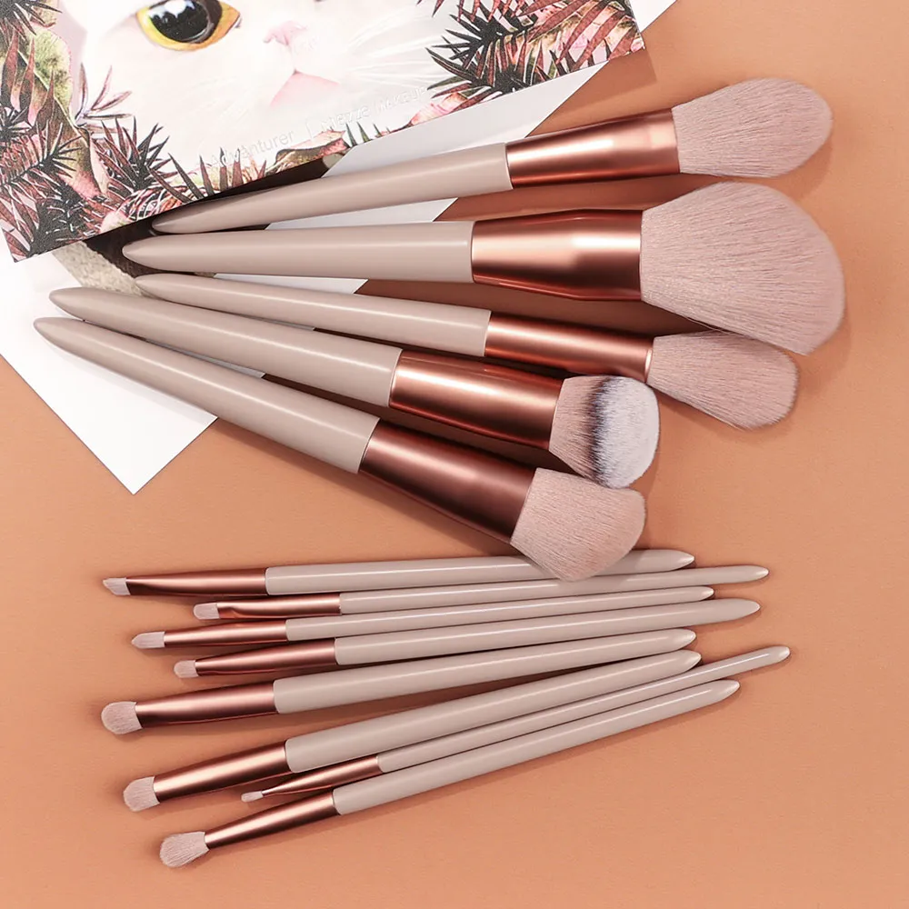Professional 13PCS Makeup Brushes Set 2 Powder Puff Sponge for Cosmetics Foundation Blush Eyeshadow Blending Brush Beauty Tools — image 2