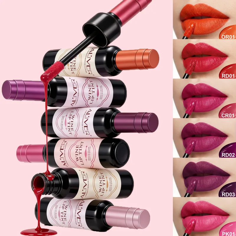 1 τεμ. Ματ Lip Gloss Σχήμα Μπουκαλιού Κόκκινου Κρασιού Σέξι Αντικολλητικό Κύπελλο Βελούδινο Ματ Γυμνό Υγρό Κραγιόν Γυναικείο Μακιγιάζ Lip Gloss — image 5