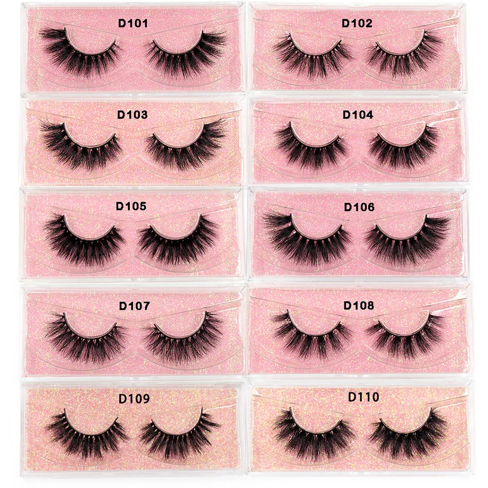 3D Mink Lashes Μαλακές τρίχες Ψεύτικες βλεφαρίδες Αφράτος όγκος Wispy Fake Lashes Extension Μακιγιάζ — image 2