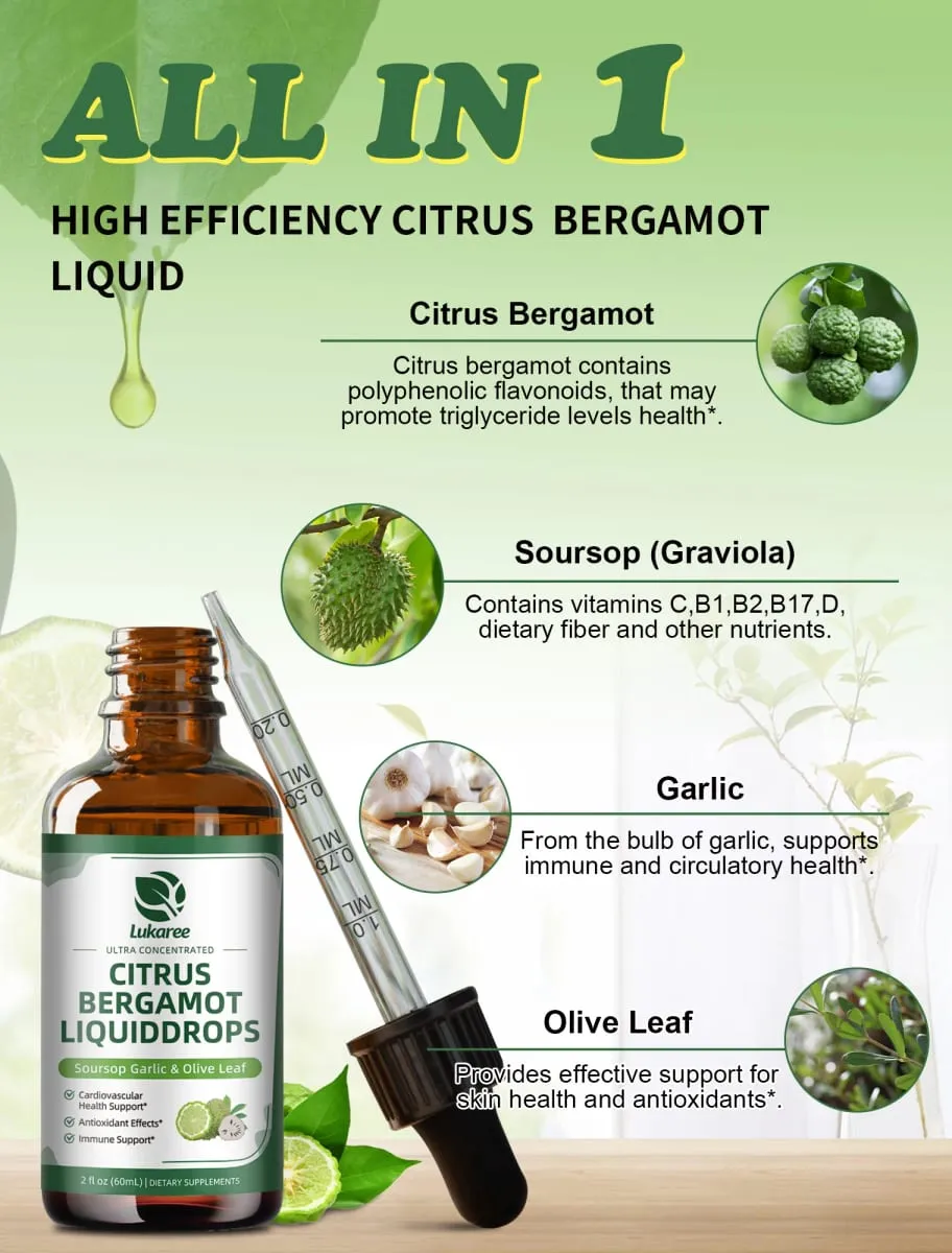 Lukaree Organic Citrus Pergamot Drop Υποστήριξη Ανοσίας Χοληστερόλη και Καρδιαγγειακή Υγεία Αντιοξειδωτικό — image 3